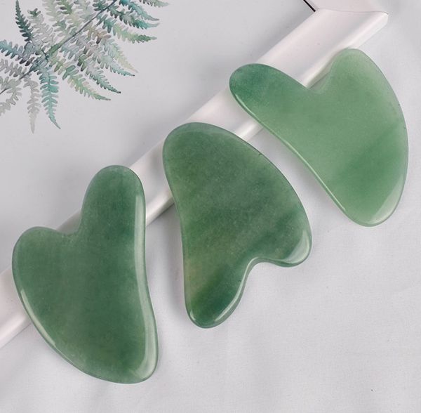 

анти-старение авантюрин нефрит гуаша массажные инструменты зеленый нефрит гуа ша каменная доска для лица тела шеи похудения