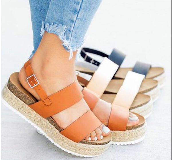 

Большой размер случайные женщины сандалии лето новая мода рыба Рот дизайнер плос