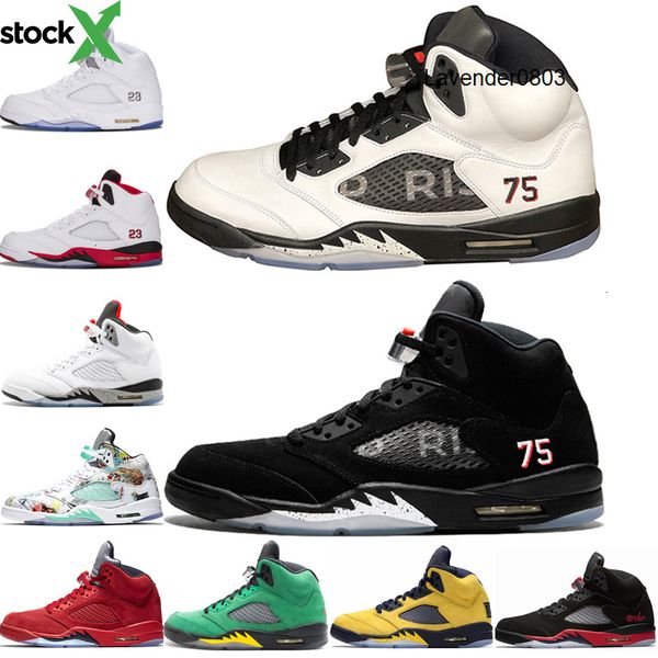 

5 5s psg white black basketball shoes men 5s red blue suede og black metallic wings oreo oregon ducks sport sneakers