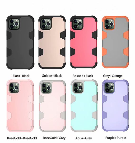 

3 in 1 rugged defender hybrid robot silicone +pc shockproof case for iphone 11 pro max xs max xr 6 7 8 plus