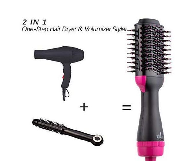

2 in 1 multifunctional hair dryer & volumizer rotating hair brush roller rotate styler comb styling straightening curling comb