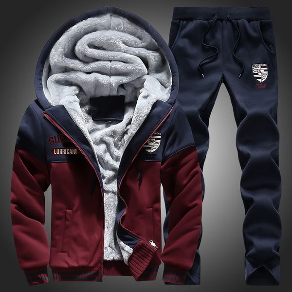 

4xl plus size thermal winter warm fleece hoodies men velvet thickening sweatshirt with hood, Black