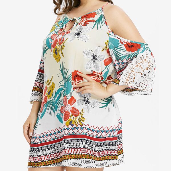 

designer dresses designer dress women vestidos summer dress size women off shoulder 3 4 sleeve print front collar dresses beach sundress, Black;gray