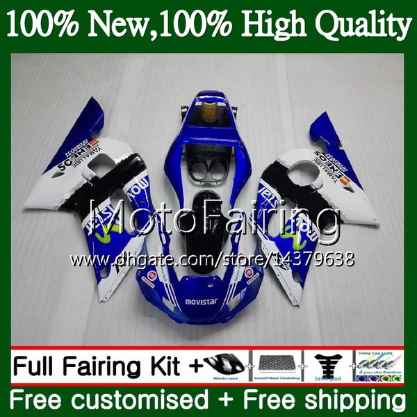 

комплект для ямаха yzf r6 в мовистар синий yzf600 yzfr6 98 99 00 01 02 88mf21 и yzf 600 и yzf-r600 о и yzf-r6 в 1998 1999 2000 2001 2002 обт