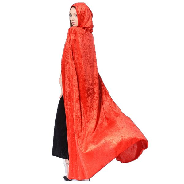 

new halloween costume death cosplay costumes black hooded cloak scary witch devil role play cosplay long cloak vt0545