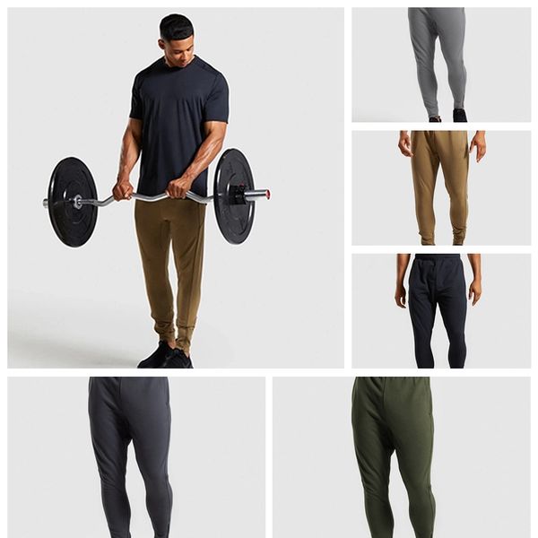 

lu-3 yoga gym clothes for mens fitness sports jogging pants zipper pocket fitness pants loose fit comfortable running leggings, White;red