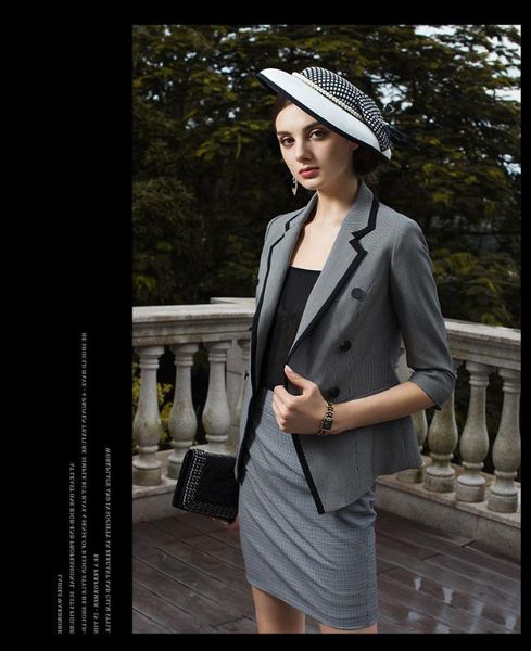 

suits women 2 piece set office lady business formal work blazer coat and mini pencil skirt elegant female suit clothing, White;black