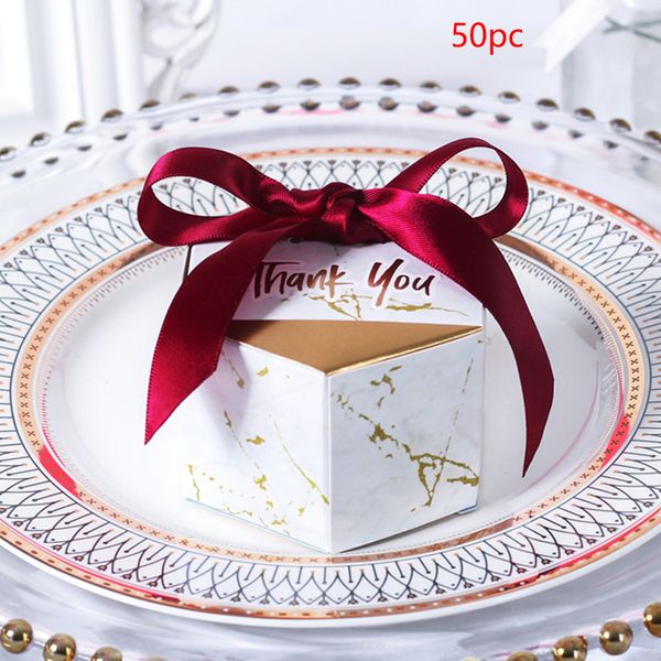 

50pcs/set double sided storage hexagonal shaped portable lightweight gift bag marbling style decoration candy box cardboard