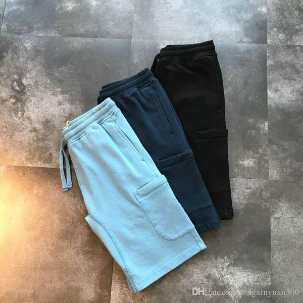 

2019 mens shorts beach classic casual running pants solid color with letters embroidery loose five pants summer essential travel trousers, Black