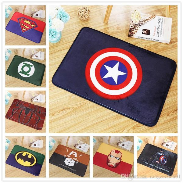 New Cartoon Captain America Bedroom Short Plush Kitchen Doormat Hand Wash Non Slip Water Bath Mats Carpet Carpet Shaw Rug Dealer From