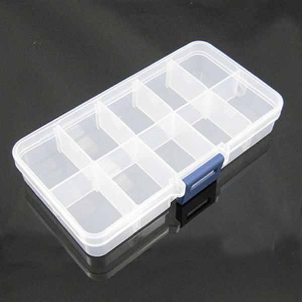 

plastic jewelry organizer storage box earrings case craft beads jewelry finding boxes 10 grids, Black