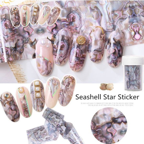 

nail sticker seashell star stickers irregular decal starry heat transfer nail sticker 4*100cm dropshipping, Silver;gold