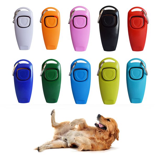 

2 in 1 cute shape dog whistle clicker pet trainer aid guide with key ring dog training whistle products pet supplies