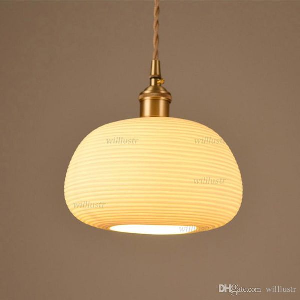 

nordic pleated ceramic pendant lamp procelain copper suspension light l gallery cafe living room bedroom handmade lighting