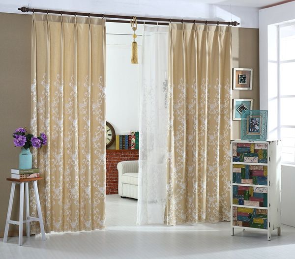 

modern cotton embroidery high shading curtains for living dining room bedroom