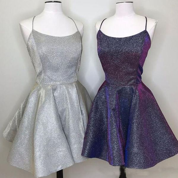 

2019 Sparkly Fairy Homecoming Dresses Short A Line Spaghetti Straps Mini Cocktail Party Gowns custom made plus size