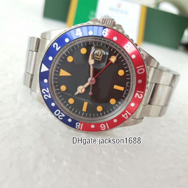 

Late t luxury watch a ia 2813 movemen 40mm vintage gmt 1675 pep i apphire mechanical automatic men watche