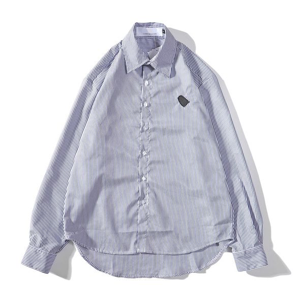 

2019 new embroidery heart knitted shirt love mens and womens designer dress shirts cotton striped long sleeve cusual chemise size -2xl, White;black