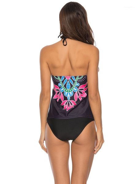 

пляж бикини цветочный принт высокая талия повседневная женская майка праздничная мода женская купальники лето холтер женские, White;black