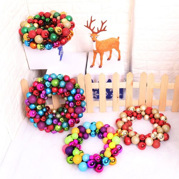 

sparkling christmas ball decorative wreath front door hanging garland christmas decorations for home ornaments random type