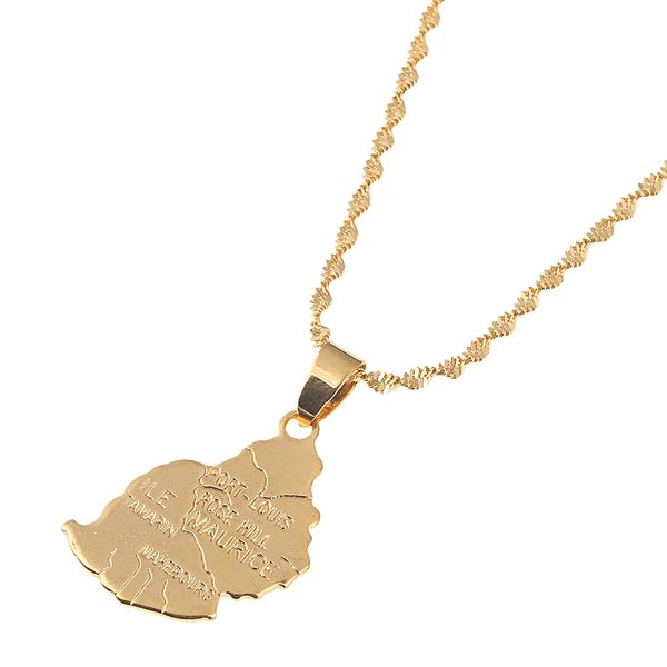 

stainless steel gold color ile maurice map pendant necklace the republic of mauritius map necklace jewelry, Silver