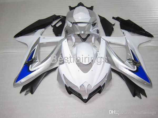 

7gifts oem fairing kit for suzuki gsxr600 gsxr750 2008 2009 2010 blue white silver fairings gsxr 600 750 08 09 10 injection molding cx25