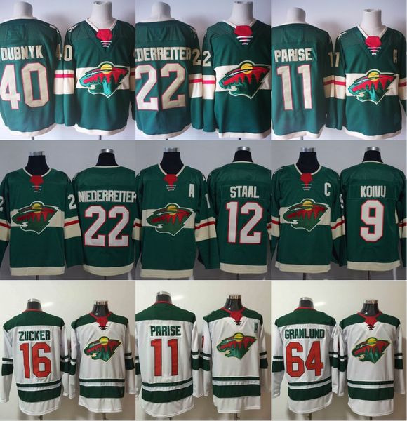 

Mens Minnesota Wild Hockey 11 Zach Parise 64 Mikael Granlund 36 Nick Seeler 40 Devan Dubnyk 30 Charlie Coyle Hockey Jerseys Cheap White Red