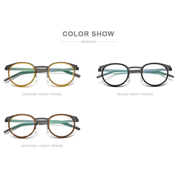 Großhandel-FONEX Acetat Titan Legierung Brillen Rahmen Männer Frauen Rezept Myopie Optische Gläser Koreanische Schraubenlose Brillen 98625