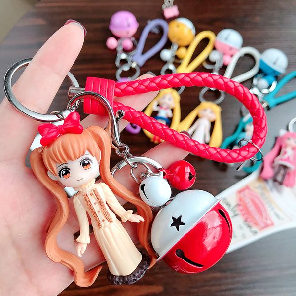 

cartoon sailor moon girl heart keychain lady bag charm car bell gift, Silver