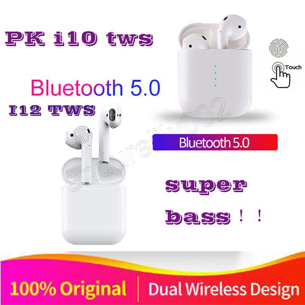 

Original i12 TWS Air new pods Wireless Bluetooth 5.0 super stereo bass earbuds for IOS Samsung iPhone Android ear pods pk i10 i11 tws