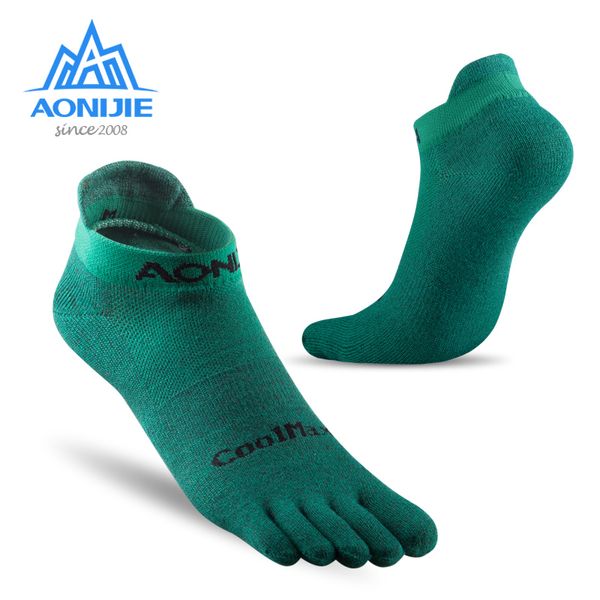 

aonijie e4110 e4109 1 pair toe socks lightweight quarter socks low cut athletic for five toed barefoot running marathon race, Black