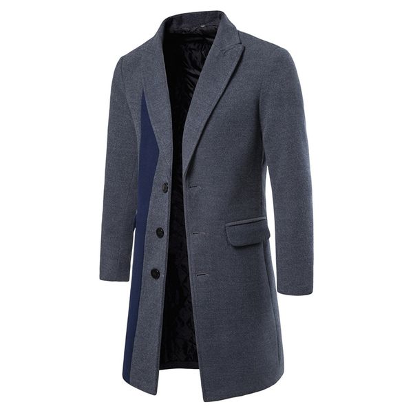 

mens formal office business trench coat long sleeve buttons outwear jacket, Tan;black