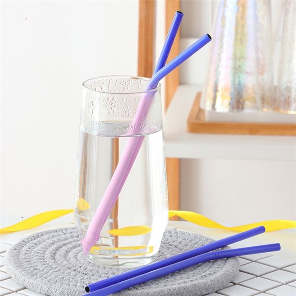

new change color straw reusable stainless steel straws amazing color change reusable metal straight bent drinking straws 5061