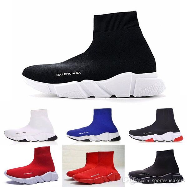 

Cheap good men women Speed Trainer fashion Sock Shoes black white blue glitter Flat mens Trainers Runner sneakers size 36-45