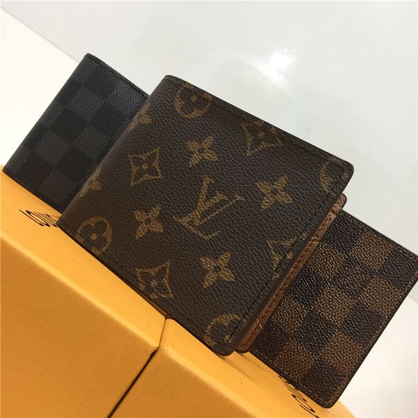 

Бумажник конструктора бумажника Luxury Mens Wallet кредитной карты держатель кошелек мужчин бумажники конструктора Роскошные сумки Кошельки Кошельки Orange Box 18/9 16-532