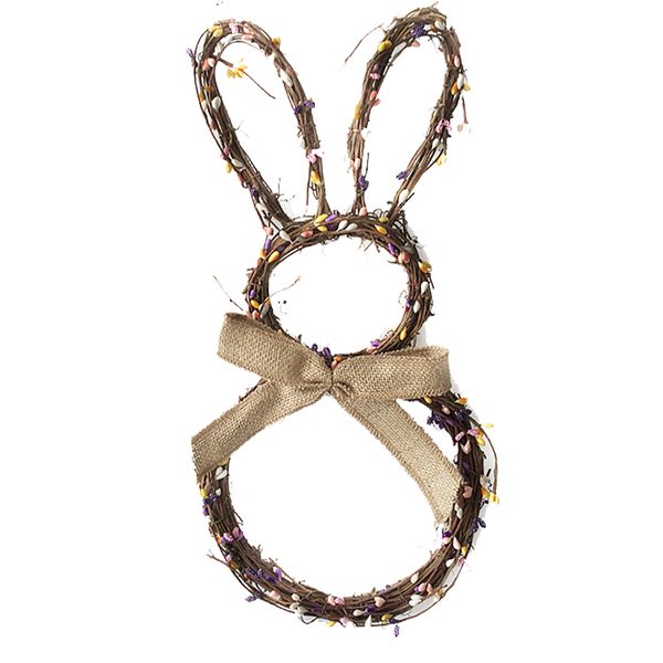 

17.32'' handmade rattan garland christmas halloween easter festival decoration wreath pendant wall hanging