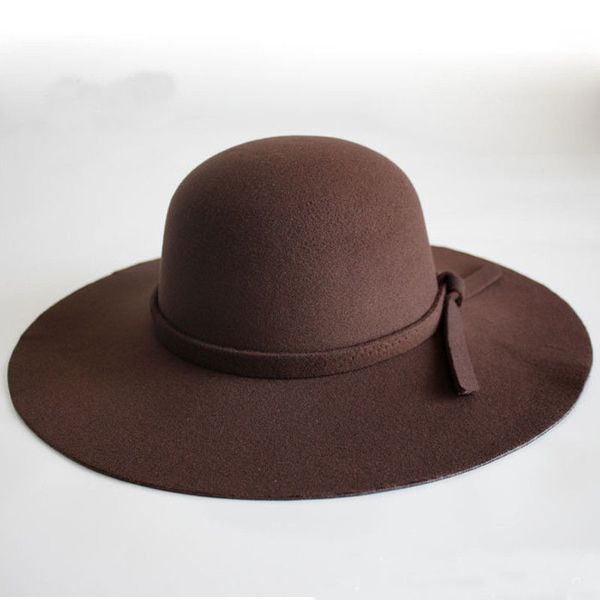 

vintage women's floppy cloche cap wide brim wool felt bowler fedora hat, Blue;gray