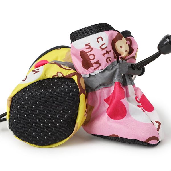 

non-slip rainy day with dog rainy shoes wear waterproof shoes candy colored pet