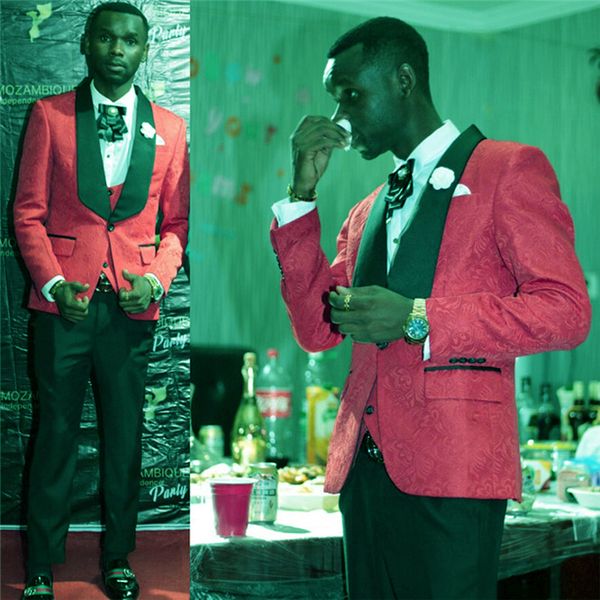 

classic shawl lapel wedding tuxedos slim fit suits for men groomsmen suit three pieces prom formal suits (jacket+pants+vest+tie) w40, Black;gray