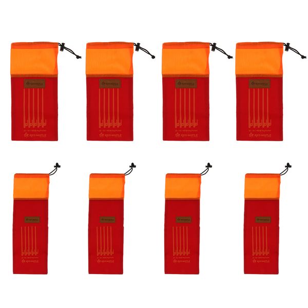 

8pcs outdoor camping drawstring tent stake storage bag organizer container