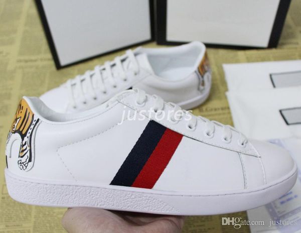 

limited with box man designer shoe heel tiger ace embroidered low-leather sneakers lady italian luxury shoe woman casual shoes, Black