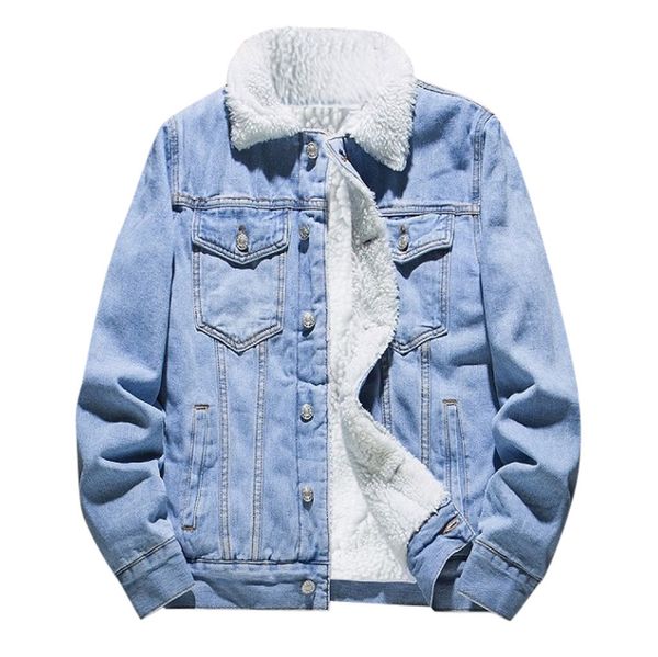 

мужчины осень зима добавить шерсть теплый комфортный повседневный vintage wash проблемные джинсовой куртки пальто полиэстер простой высокое, Black;brown