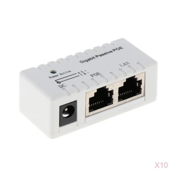 

10 шт пассивная через ethernet-rj45 данных rj45 poe dc12-52v белый