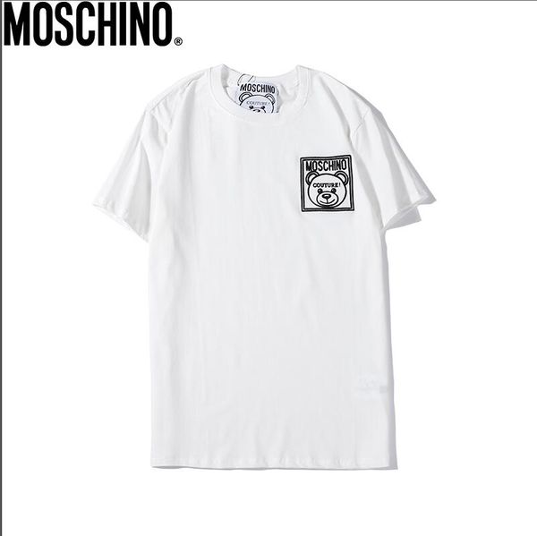 

2019 summer fashion designers men's shirt t-shirt letter embroidery t-shirt men's brand short-sleeved t-shirt women's shirt-0, White