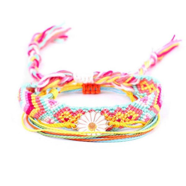 

3шт / set new радужные color mix braid браслеты friendship для женщин подарка ювелирных изделий diy ручной rope bangles случайные доставки, Golden;silver