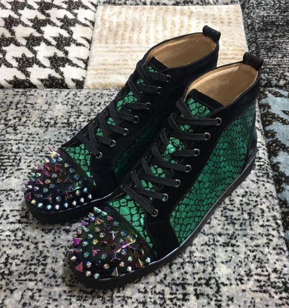 

fashion wedding men women casual flat,luxurious red bottom sneakers pik pik spikes walking brand designer leisure flats eu35-47, Black