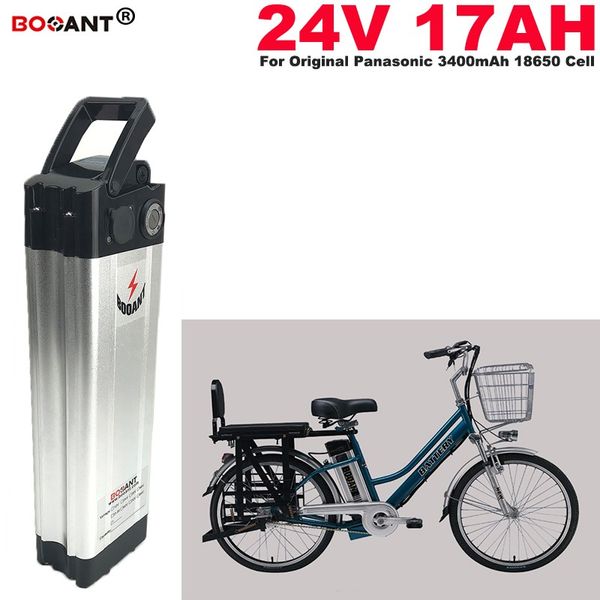 E-Bike-Lithiumbatterie 24 V 17AH für Bafang BBS02 250W 350W 500W Motor Elektromotterbatterie 24 V für Panasonic Cell +2A Ladegerät