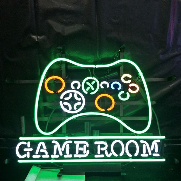 

factory custom game room led glass tube neon signs lamp lights advertising display bar beer decoration sign metal frame 17'' 20&#0