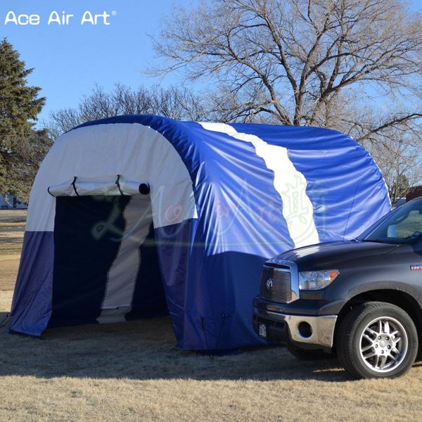 6x4m Giant Blue Full Cover Inflatable Car Tent Garage Tunnle House