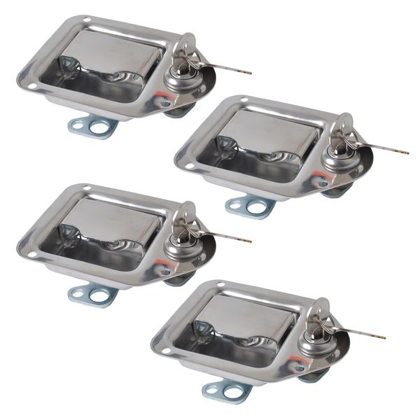 

4pcs marine yacht rv stainless steel tear drop style tool box latch & key